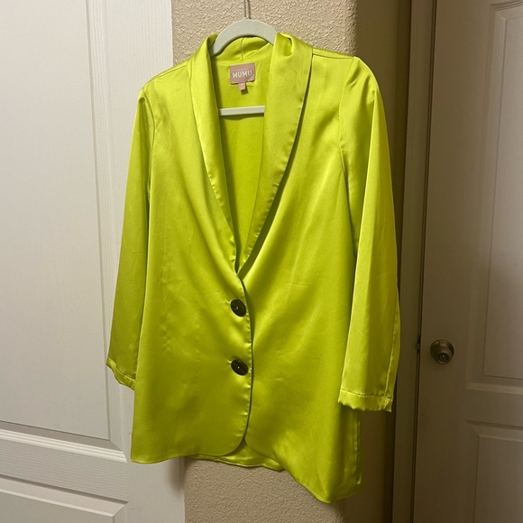SHOW ME YOUR MUMU Felix Blazer in Citrine Luxe Satin MEDIUM - Picture 7 of 11